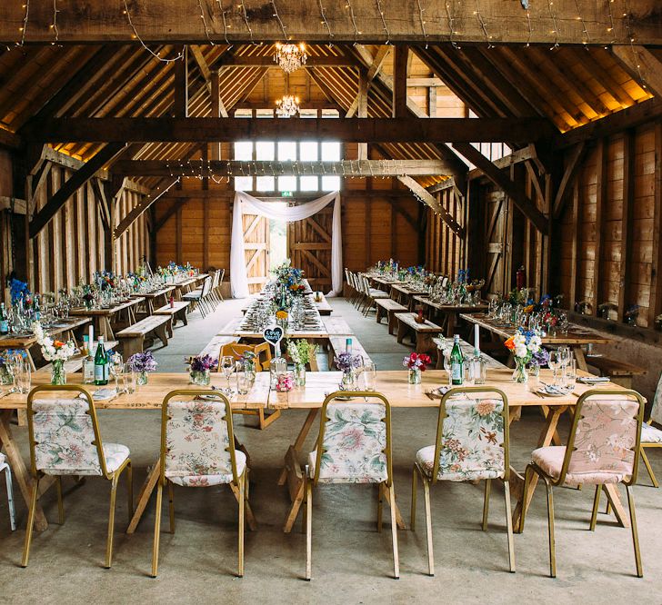 Rustic Barn Reception | Wedding Decor | Rustic Wedding at Yoghurt Rooms in Sussex | Louise Griffin Photography