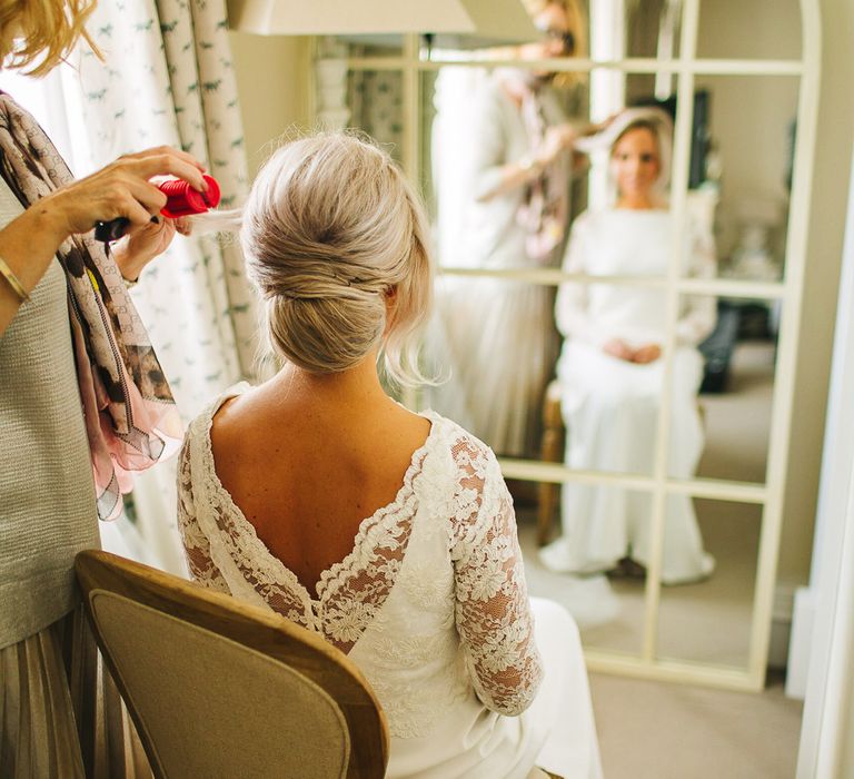 Elegant Bridal Up Do | Charlie Brear Torum Dress & Adrianna Lace Jacket | S6 Photography