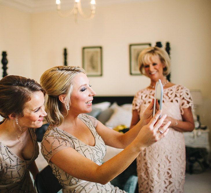 Bridesmaids in Sequin Adrianna Papell Dress | S6 Photography