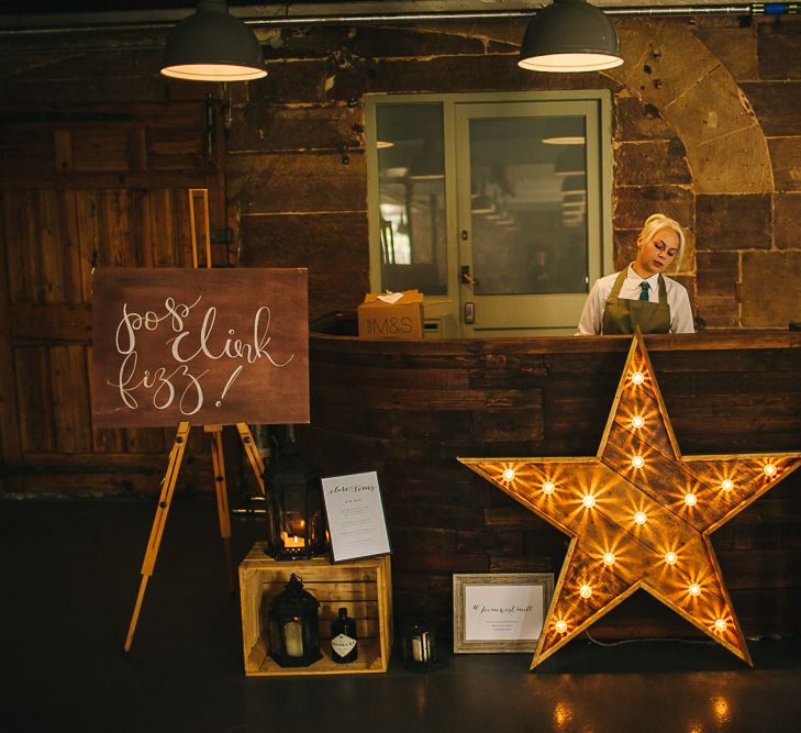 Bar | Wooden Crates | Wedding Decor | Giant Light Up Star | S6 Photography