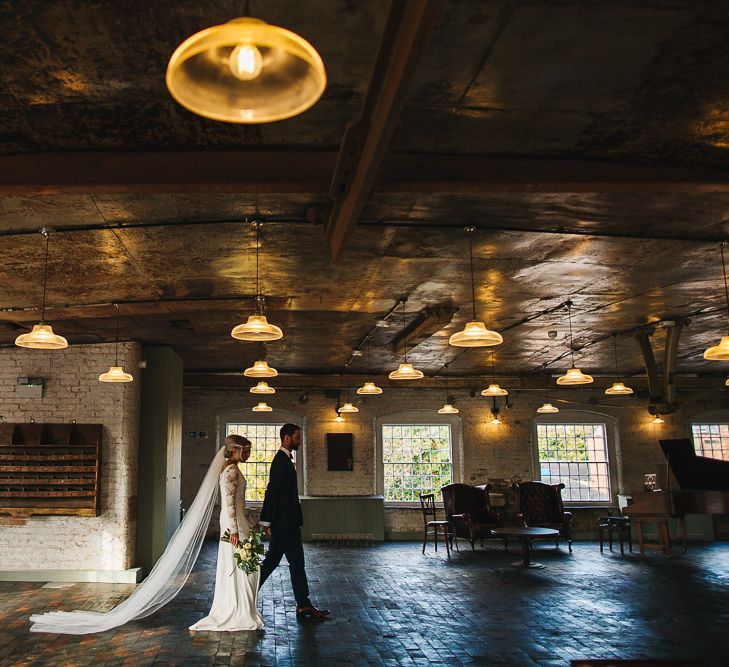 Bride in Charlie Brear | Industrial Wedding at The West Mill | S6 Photography