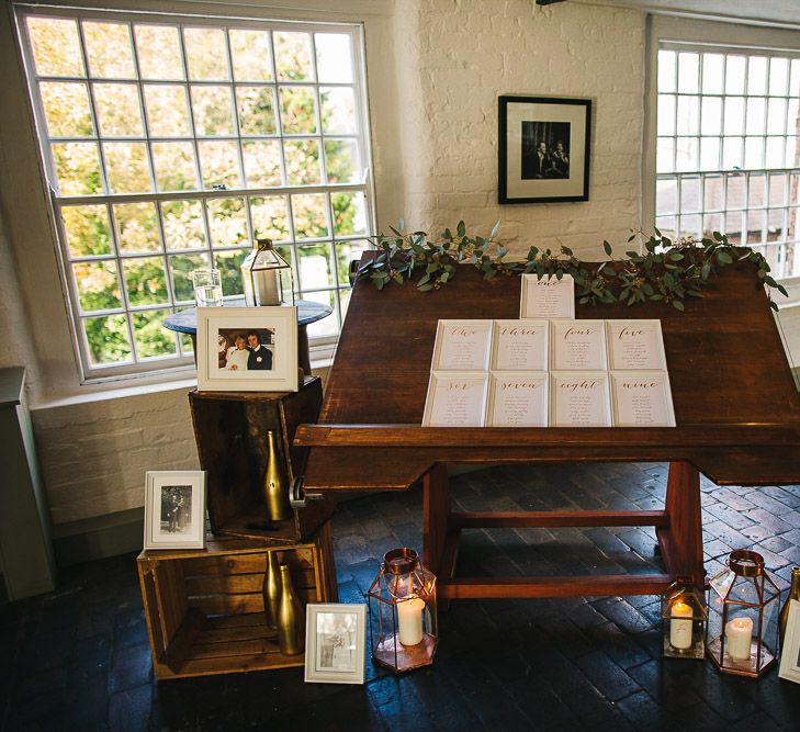 Foil Stationery Table Plan | Rustic Crate Wedding Decor | S6 Photography