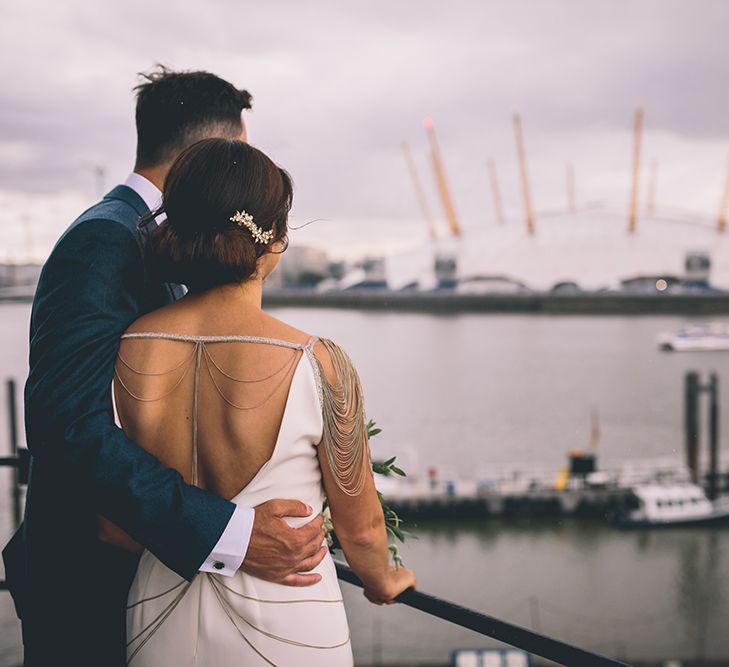 Bride in Luella's Bridal Boutique Nuria Gown & Groom in Jack Bunneys Suit