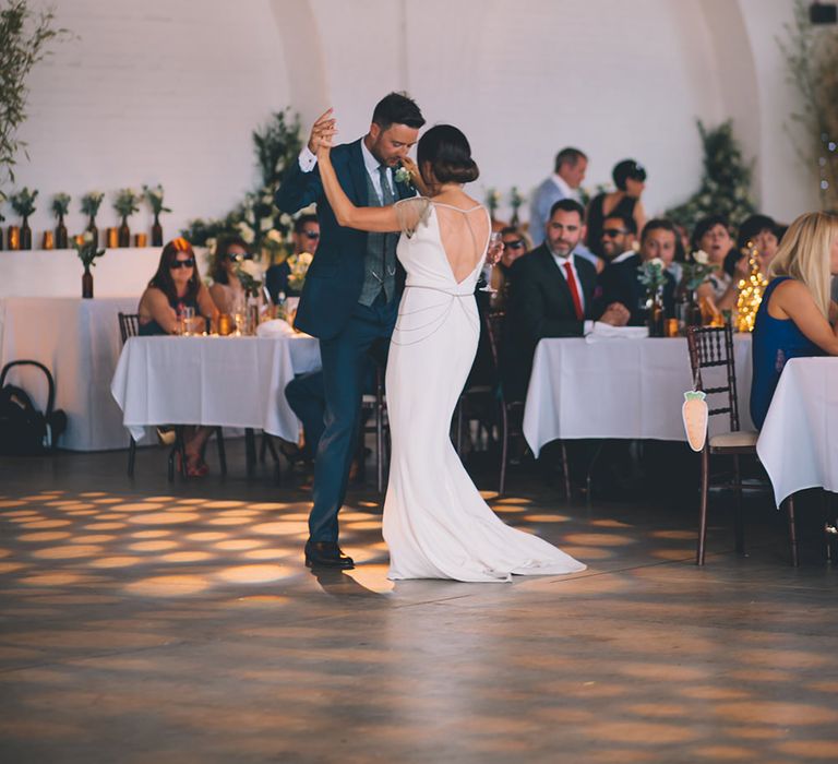 Bride in Luella's Bridal Boutique Nuria Gown & Groom in Jack Bunneys Suit