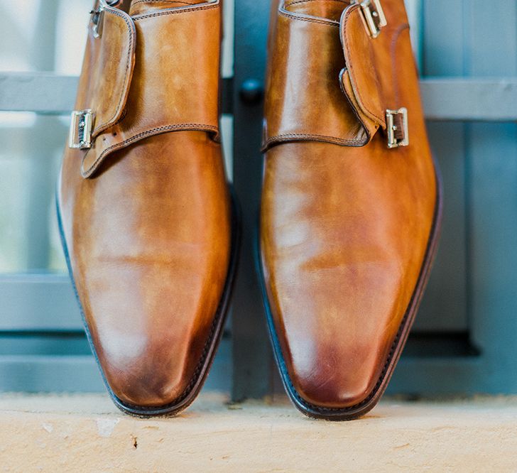 Grooms Shoes | Intimate Destination, Family Wedding Planned by The Knot in Italy Weddings at Castello Il Palagio , Italy | Linda Nari Photography