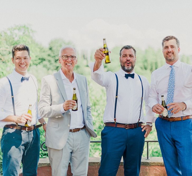 Groomsmen | Intimate Destination, Family Wedding Planned by The Knot in Italy Weddings at Castello Il Palagio , Italy | Linda Nari Photography