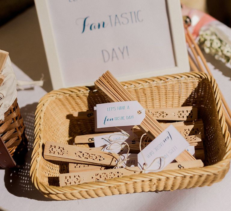 Fan Wedding Favours | Intimate Destination, Family Wedding Planned by The Knot in Italy Weddings at Castello Il Palagio , Italy | Linda Nari Photography