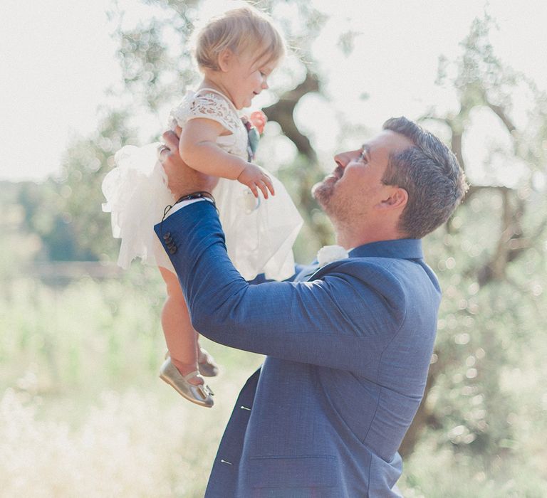 Father & Daughter | Groom in Light Blue Baldessarini Suit | Linda Nari Photography