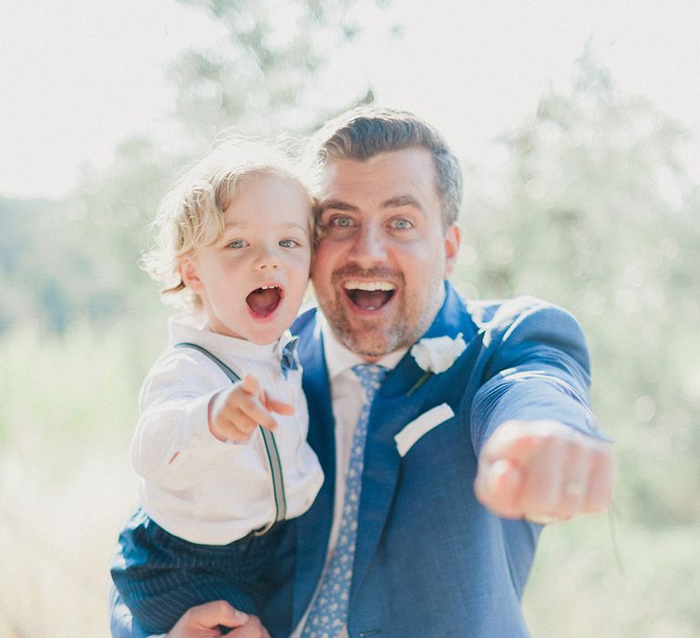 Father & Son | Groom in Light Blue Baldessarini Suit | Linda Nari Photography