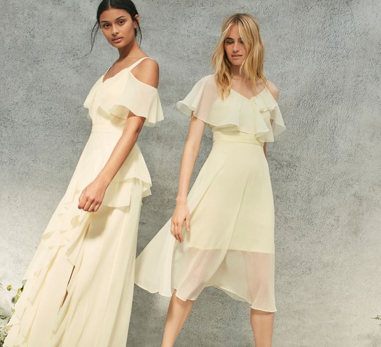 <a href="https://www.coast-stores.com/p/illy-ruffle-cold-shoulder-dres/1890620?utm_source=Rock_my_wedding&utm_medium=social&utm_campaign=blog_post&utm_content=illydress" rel="noopener" target="_blank">Illy Maxi Dress</a> & <a href="https://www.coast-stores.com/p/jenna-dress/1923665?utm_source=Rock_my_wedding&utm_medium=social&utm_campaign=blog_post&utm_content=Jennadress" rel="noopener" target="_blank">Jenna Dress</a> by Coast (LEMON COMING SOON)