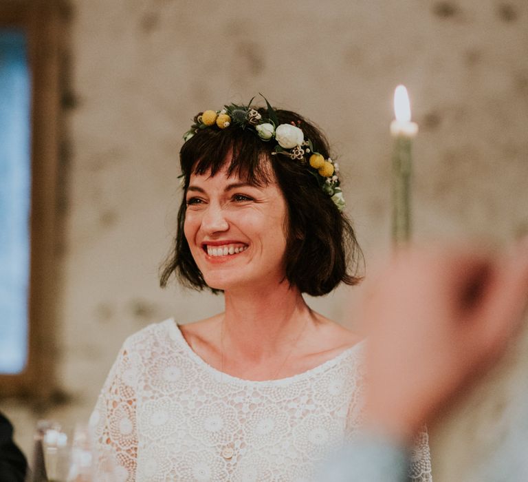 Boho Bride in Bespoke Lace Bridal Separates | Chic Rustic French Wedding at Le Morimont Styled by Féelicité | Photography by Chloe