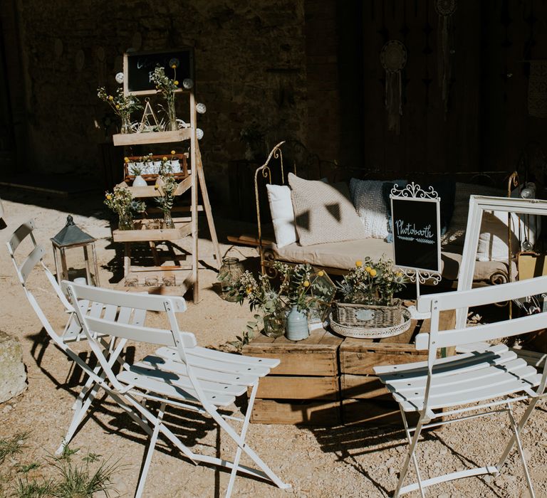 Photo Booth Station | Chic Rustic French Wedding at Le Morimont Styled by Féelicité | Photography by Chloe