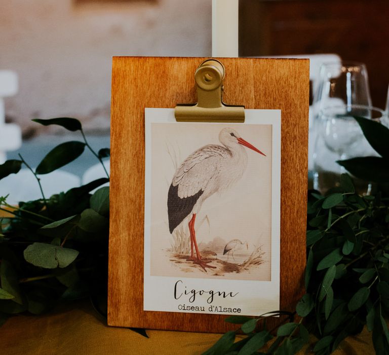 Bird Table Names | Chic Rustic French Wedding at Le Morimont Styled by Féelicité | Photography by Chloe