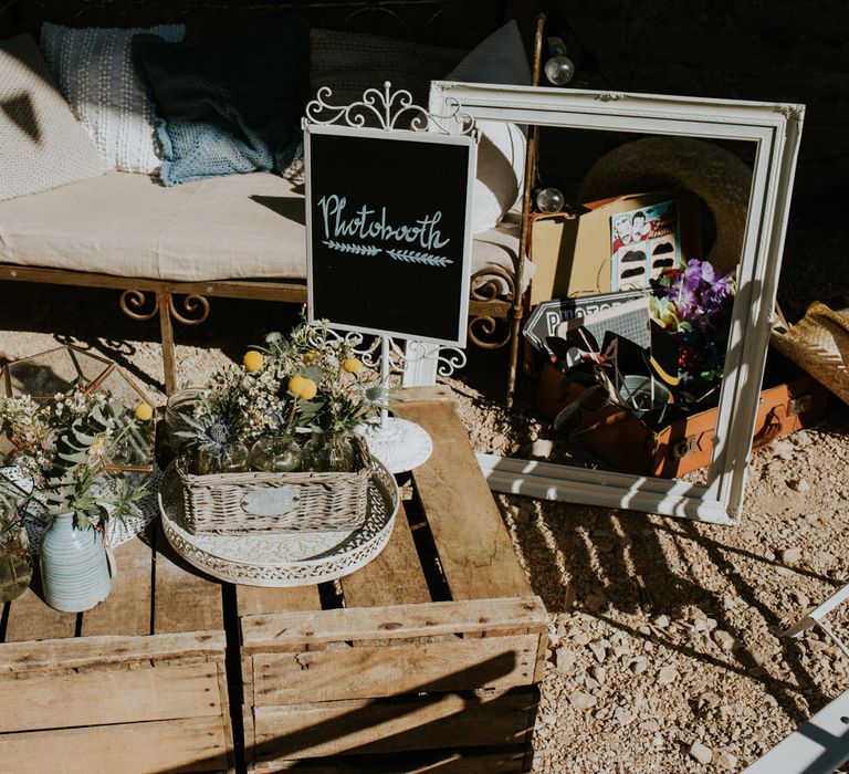 Photo Booth Station | Chic Rustic French Wedding at Le Morimont Styled by Féelicité | Photography by Chloe