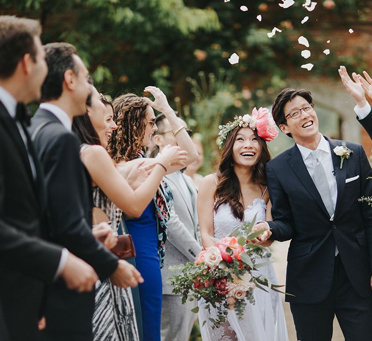 Outdoor Wedding Ceremony Confetti Exit