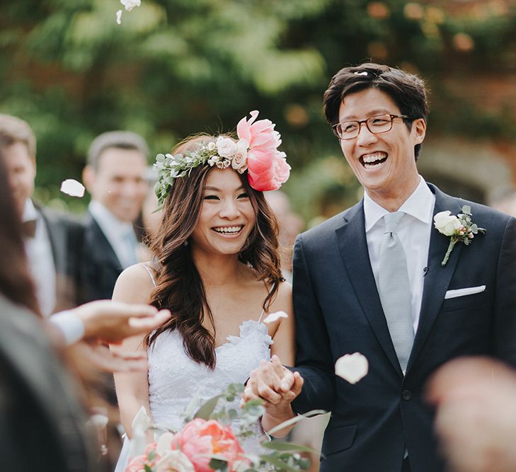 Outdoor Wedding Ceremony Confetti Exit