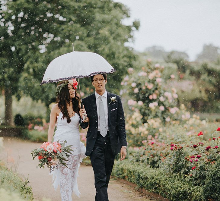 Bride & Groom Umbrella Portrait