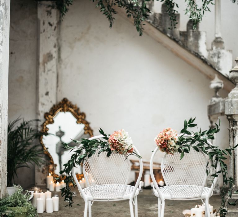 Chair Back Decor Hydrangea