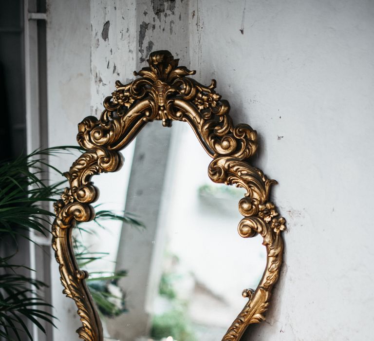 Gold Mirror Wedding Decor