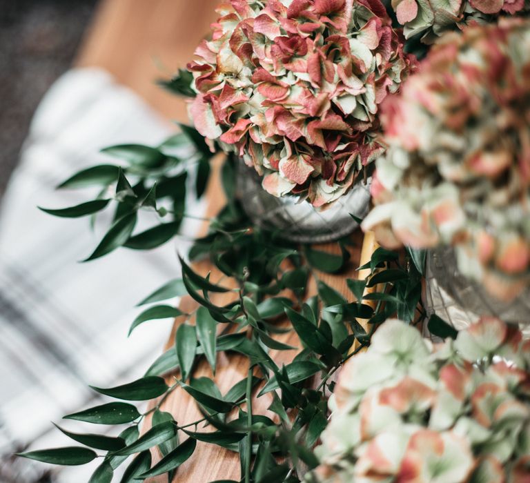 Wedding Sweetheart Table With Hydrangea