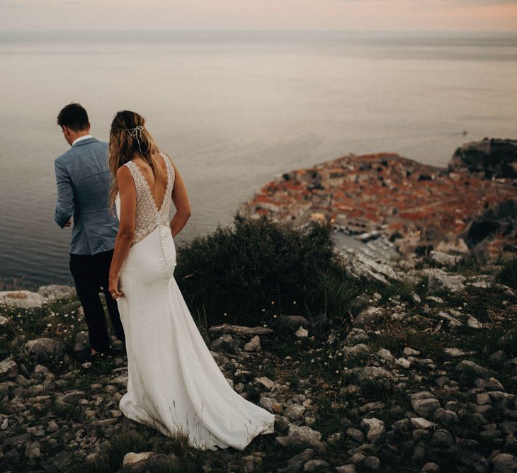 Bride in rime Arodaky Gown | Groom in Hugo Boss | Destination Croatia Wedding | Jere Satamo Photography