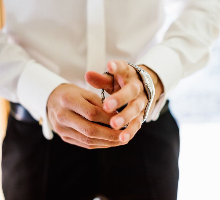 Groom Getting Ready