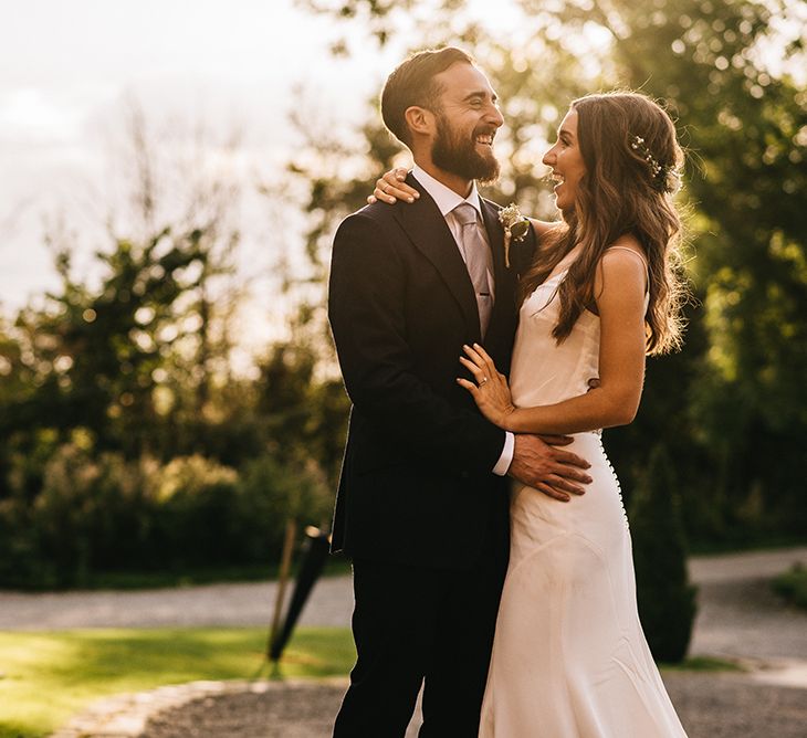 Sunset Portrait | Bride in Martina Liana Bridal Gown from Coco and Kate | Groom in Reiss Bespoke Tailoring Suit | Alex Tenters Photography