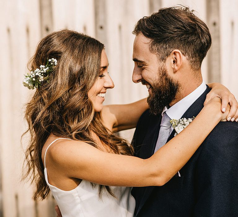 Bride in Martina Liana Bridal Gown from Coco and Kate | Groom in Reiss Bespoke Tailoring Suit | Alex Tenters Photography