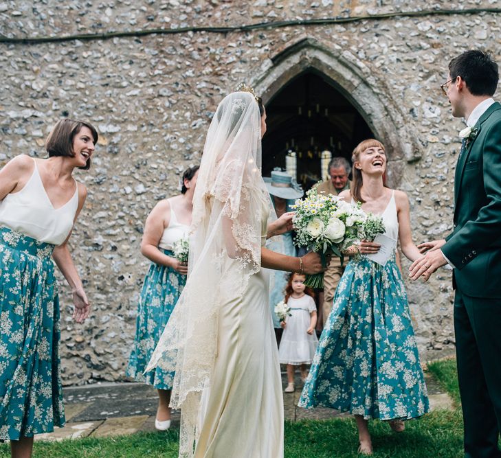 Bridesmaids in Liberty Print Skirts