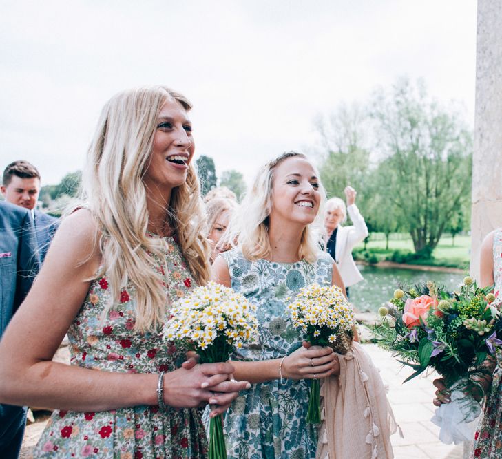 Bridesmaids in Homemade Liberty Print Floral Dresses