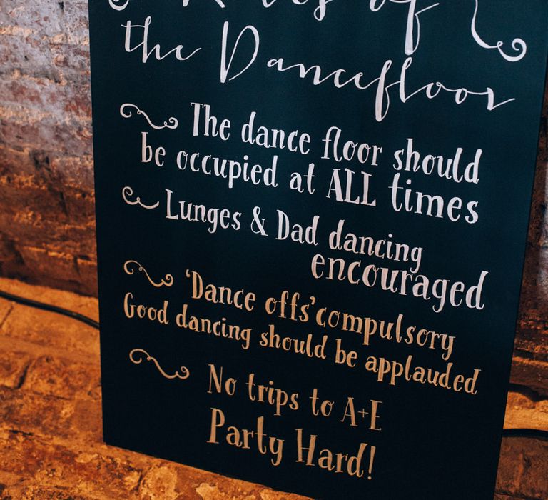 Blackboard Dance Floor Rules