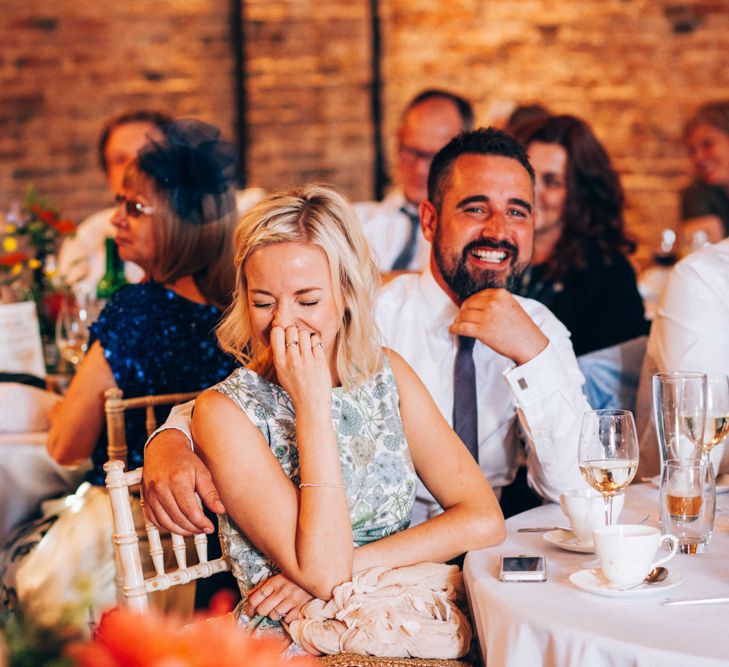 Wedding Guests During The Barn at Manor Farm Wedding Breakfast