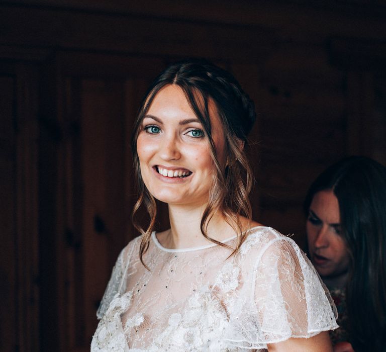 Bride in David Fielden Wedding Dress