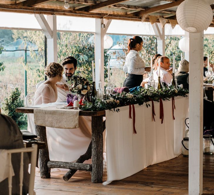 Top Table Rustic Wedding Reception