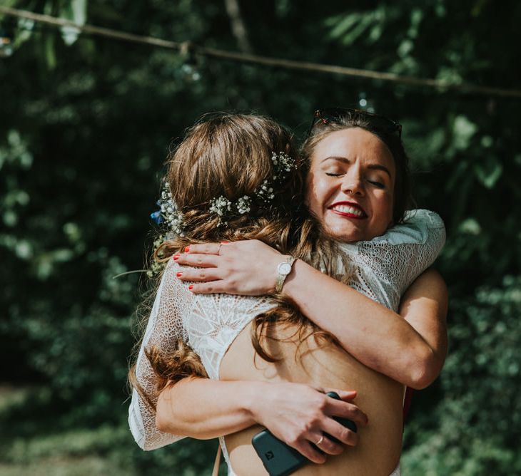 Bride in Grace Loves Lace | Outdoor Woodland Wedding at The Dreys in Kent | Fern Edwards Photography