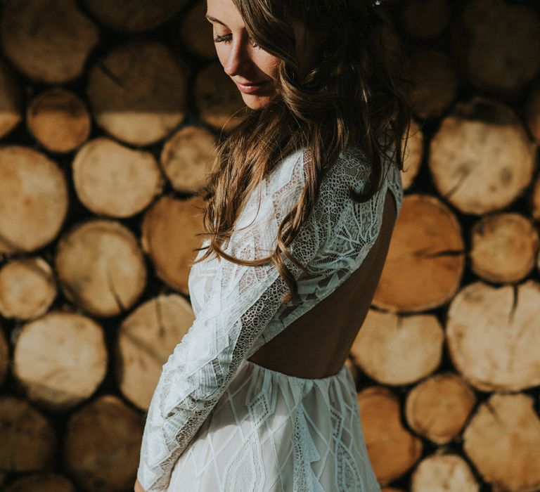 Bride in Grace Loves Lace | Outdoor Woodland Wedding at The Dreys in Kent | Fern Edwards Photography