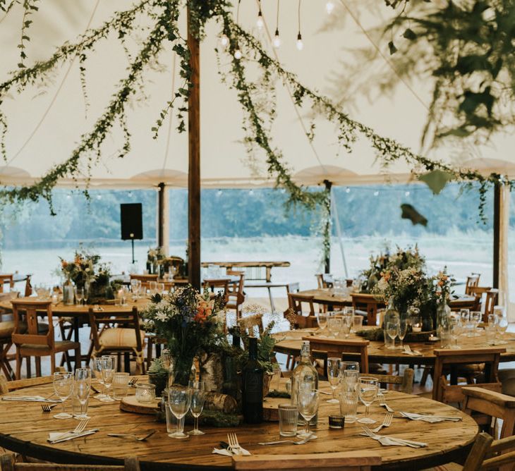 Greenery Filled Marquee Reception | Outdoor Woodland Wedding at The Dreys in Kent | Fern Edwards Photography