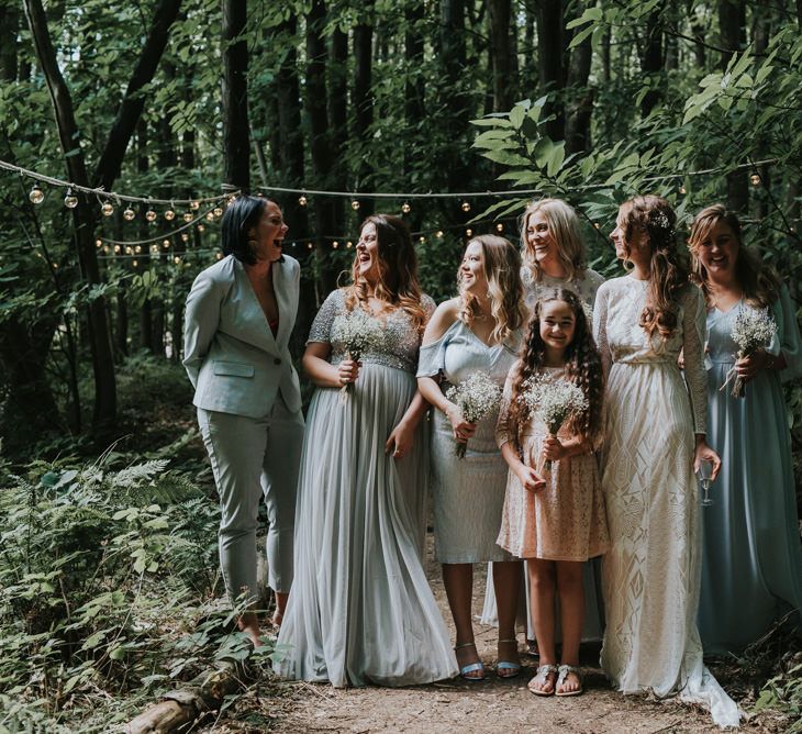 Bridal Party | Bride in Grace Loves Lace Gown | Outdoor Woodland Wedding at The Dreys in Kent | Fern Edwards Photography