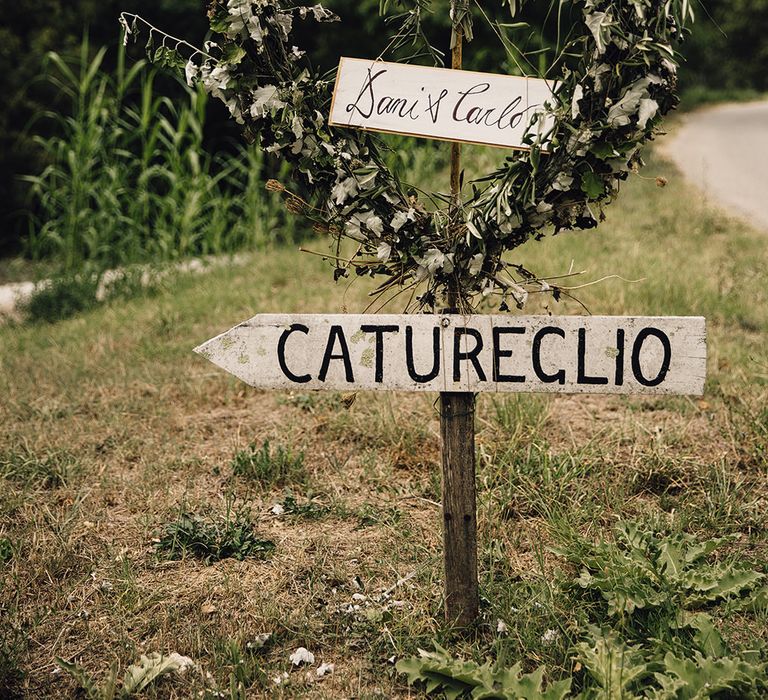 Greenery Wreathe Wedding Sign