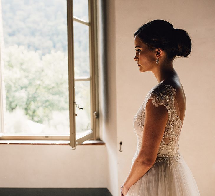 Bride in Customised David Fielden Wedding Dress