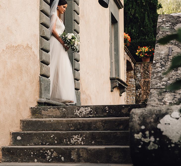 Bride in Customised David Fielden Wedding Dress Bridal Entrance