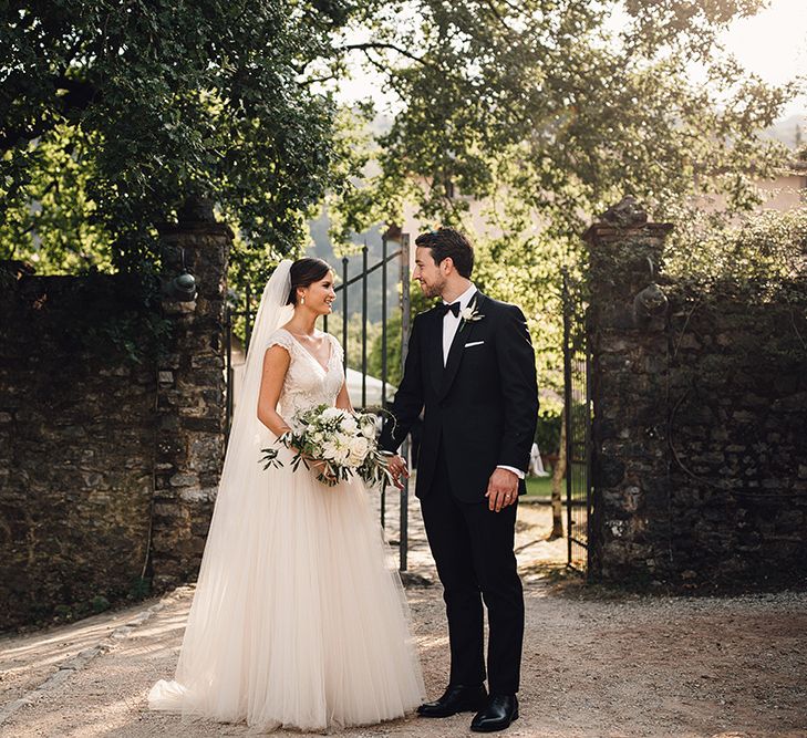 Bride in Customised David Fielden Wedding Dress and Groom in Cad & The Dandy Suit