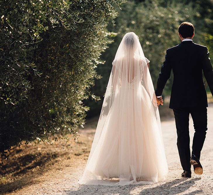 Bride in Customised David Fielden Wedding Dress and Groom in Cad & The Dandy Suit