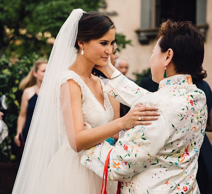 Bride in Customised David Fielden Wedding Dress