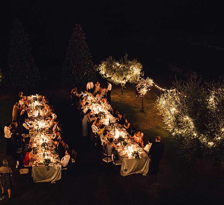 Evening Outdoor Wedding Reception