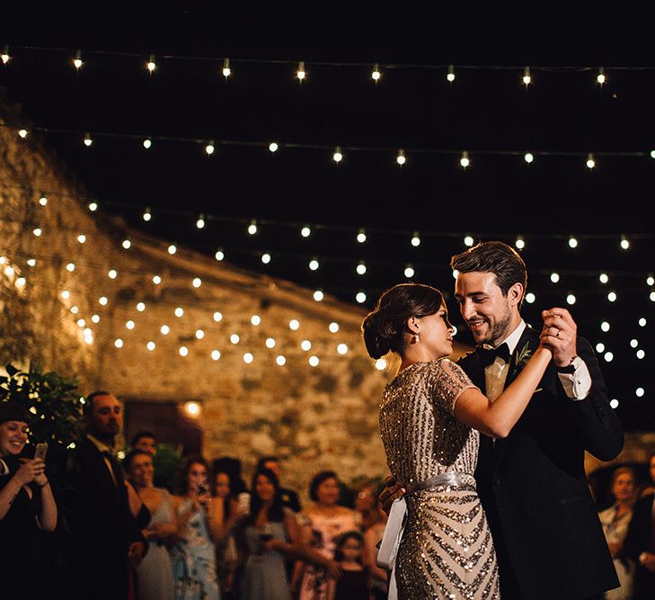 Outdoor Festoon Lit First Dance