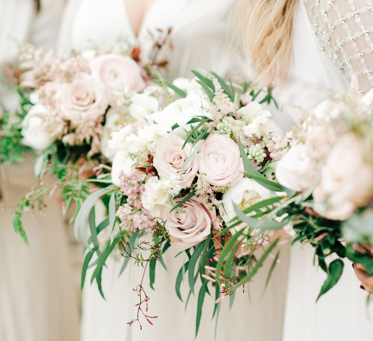 Pastel Wedding Bouquets // Elegant Wedding At Wasing Park With Bride In Embellished Temperley Bridal Gown With Fine Art Images From Grace And Blush Film By Mrs Mashup