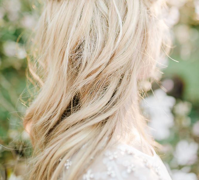 Loose Waves With Gypsophila For Bride // Elegant Wedding At Wasing Park With Bride In Embellished Temperley Bridal Gown With Fine Art Images From Grace And Blush Film By Mrs Mashup