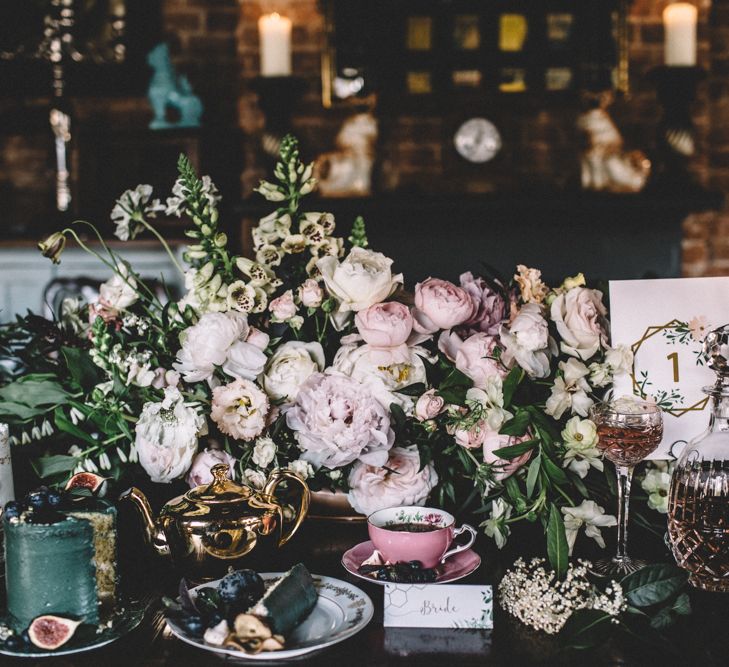 Dark Hues For An Intimate Wedding Inspiration Shoot At The Green Man Winchester With Stationery By Geri Loves Emi And Images From Carrie Lavers Photography