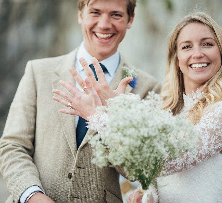 Groom In Pale Tweed For Wedding